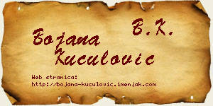 Bojana Kuculović vizit kartica